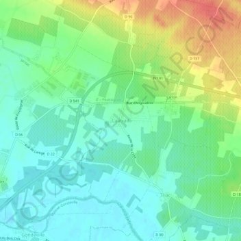 Mappa topografica Lautrait, altitudine, rilievo
