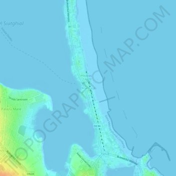 Mappa topografica Mamaia, altitudine, rilievo