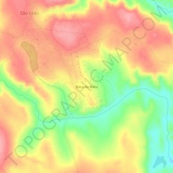 Mappa topografica Boca da Mata, altitudine, rilievo