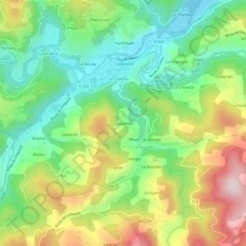 Mappa topografica Jaquamet, altitudine, rilievo