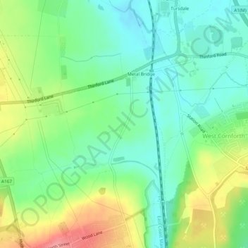 Mappa topografica Pine Road, altitudine, rilievo