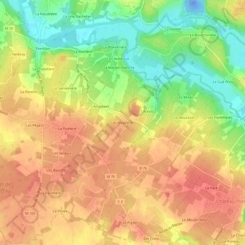 Mappa topografica Les Mustières, altitudine, rilievo