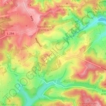 Mappa topografica Schmidthausen, altitudine, rilievo
