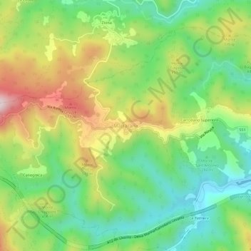 Mappa topografica Mattarana, altitudine, rilievo