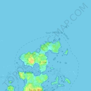 Mappa topografica Kerrien, altitudine, rilievo
