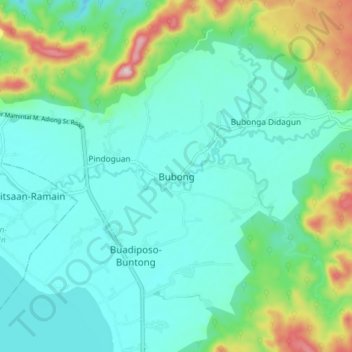 Mappa topografica Bubong, altitudine, rilievo