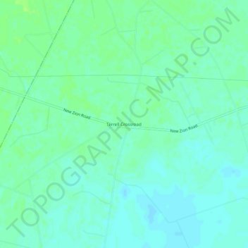Mappa topografica Terrell Crossroad, altitudine, rilievo