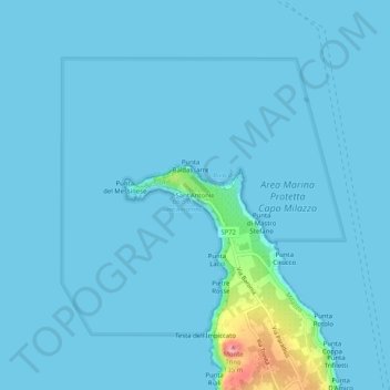 Mappa topografica Sant'Antonio, altitudine, rilievo