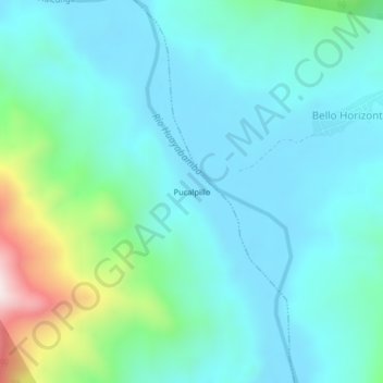 Mappa topografica Pucalpillo, altitudine, rilievo
