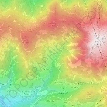 Mappa topografica Frena, altitudine, rilievo