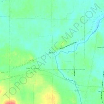 Mappa topografica Roanoke, altitudine, rilievo