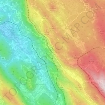 Mappa topografica Podpeč, altitudine, rilievo