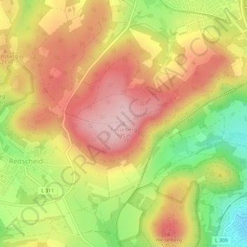 Mappa topografica Füsselberg, altitudine, rilievo