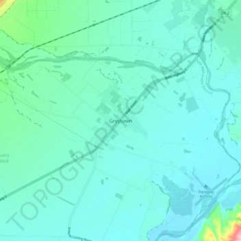 Mappa topografica Greytown, altitudine, rilievo