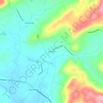 Mappa topografica Pikeville, altitudine, rilievo