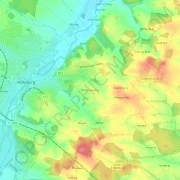 Mappa topografica Großmaulberg, altitudine, rilievo