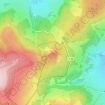 Mappa topografica Schafstein, altitudine, rilievo