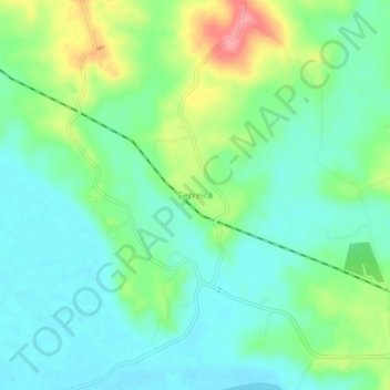 Mappa topografica Ferreira, altitudine, rilievo