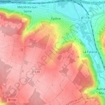 Mappa topografica Velannes, altitudine, rilievo