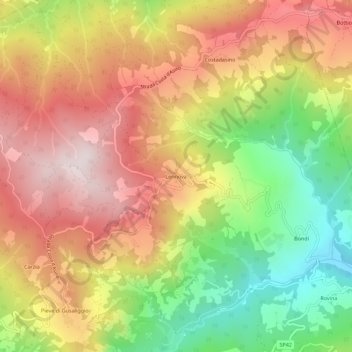 Mappa topografica Lennova, altitudine, rilievo