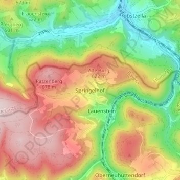 Mappa topografica Springelhof, altitudine, rilievo