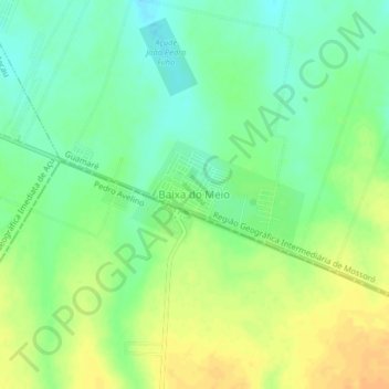 Mappa topografica Baixa do Meio, altitudine, rilievo