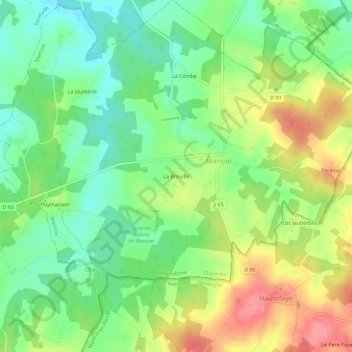 Mappa topografica La Breuille, altitudine, rilievo