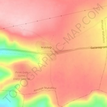 Mappa topografica Arat Geçidi, altitudine, rilievo
