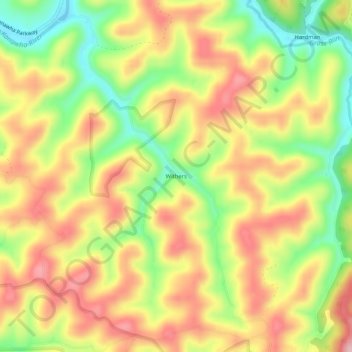 Mappa topografica Withers, altitudine, rilievo