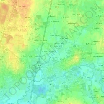 Mappa topografica Les Morriers, altitudine, rilievo