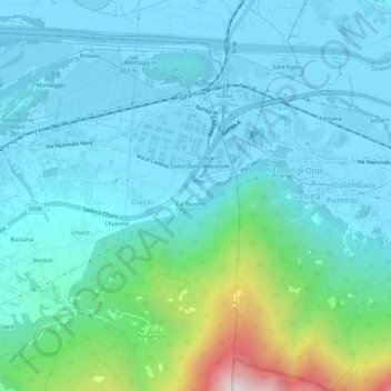 Mappa topografica La Torretta, altitudine, rilievo