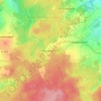 Mappa topografica Neuärgerniß, altitudine, rilievo