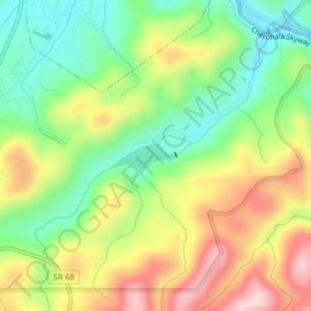 Mappa topografica Tellico Lake, altitudine, rilievo
