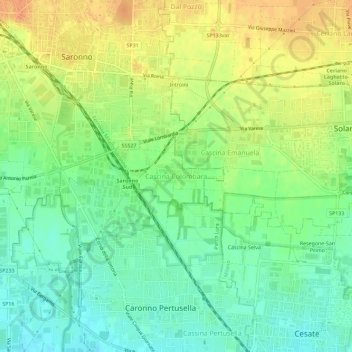 Mappa topografica Cascina Colombara, altitudine, rilievo
