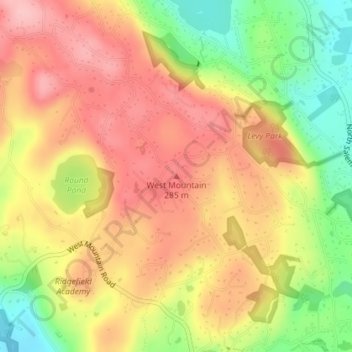 Mappa topografica West Mountain, altitudine, rilievo