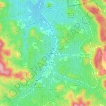 Mappa topografica Roc de Barry, altitudine, rilievo