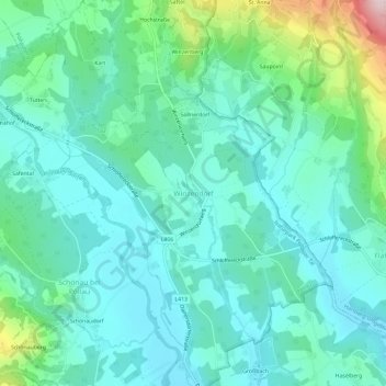 Mappa topografica Winzendorf, altitudine, rilievo