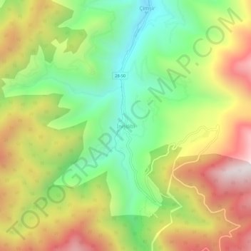 Mappa topografica İnişdibi, altitudine, rilievo