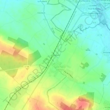 Mappa topografica Le Pavillon, altitudine, rilievo