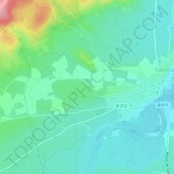 Mappa topografica La Serre, altitudine, rilievo