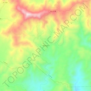 Mappa topografica El Chive, altitudine, rilievo