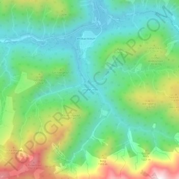 Mappa topografica Siebenhütten, altitudine, rilievo