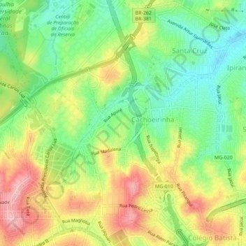 Mappa topografica Parque Riachuelo, altitudine, rilievo