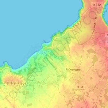 Mappa topografica Les Vaux, altitudine, rilievo