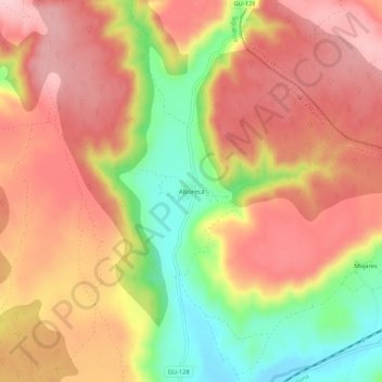 Mappa topografica Alboreca, altitudine, rilievo