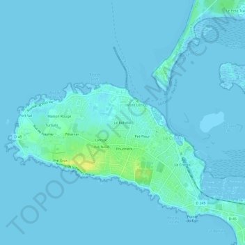 Mappa topografica Le Rohello, altitudine, rilievo