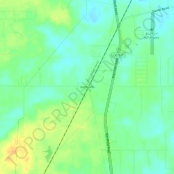 Mappa topografica Keithville, altitudine, rilievo