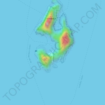 Mappa topografica Maya Bay, altitudine, rilievo