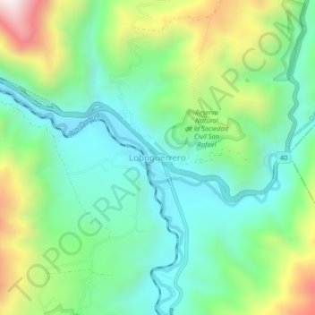 Mappa topografica Loboguerrero, altitudine, rilievo