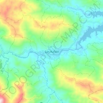 Mappa topografica San Rafael, altitudine, rilievo